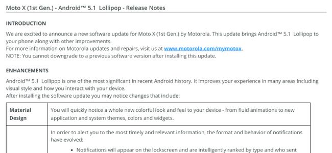 Fotografía - [Mise à jour: 2nd Gen Moto E, Trop] Motorola se prépare à sortir Android 5.1 pour les deux le 1er et le 2nd Gen Moto X aux Etats-Unis